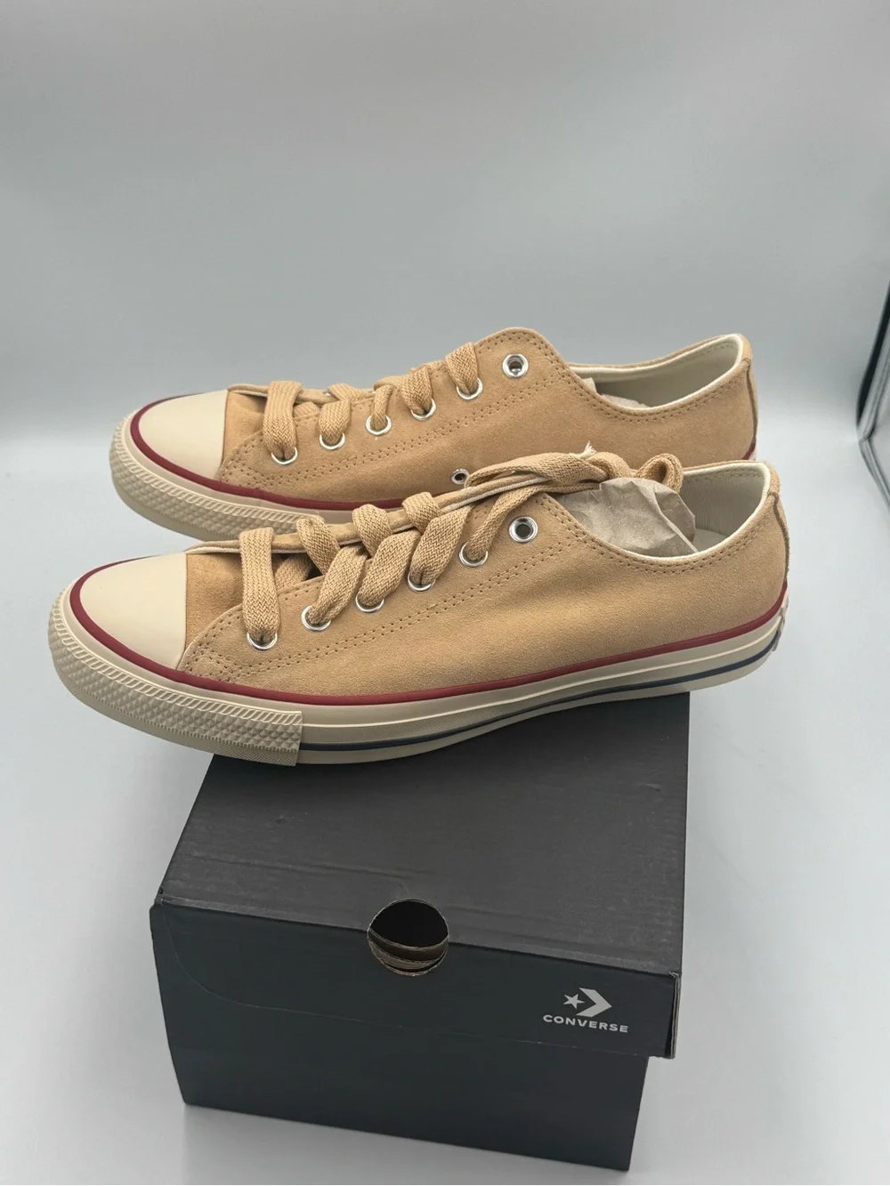 Converse CTAS Ox Suede Coastal Dune Natural Ivory Sneakers Women’s 10 NIB - Picture 5 of 10